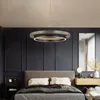 Nordic light luxury minimalist chandeliers dining room chandelier LED bedroom living room modern ring lights