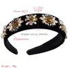 Headbands Temperament Online Fashion Mtilayer Glass Diamond Flower Flannel Hair Band Womens Highgrade Widebrimmed Head Drop Delivery Dhktg