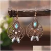 Dangle Chandelier Vintage Round 중공 금 금속 귀걸이를위한 인도 인도 Jhumka Crystal Retro Dangle Thailand Jewelry 드롭 DENPR DHNPR