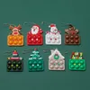 Dekompresyon oyuncak 8pcs mini pop push kabarcık anahtar zinciri Noel basit dimple fidget oyuncaklar stres rahatlama oyuncak kolye santa anahtarlık Noel için 221129