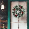 장식용 꽃 LED 크리스마스 화환 정문 교수형 갈랜드 휴가 가정 장식 장면 배열 등나무 장식