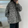 Kurtki męskie retro lampart nadruk swobodna kurtka męska jesienna wiosna koreańska koreańska trend przystojny elegancki temperament High Street Coat Cool Streetwear 221129