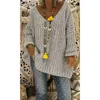女性のセーター新しいファッションS5XLプラスサイズルーズ大秋の冬Vhals長袖編み編みセーター女性カジュアルレディトップ女性J220915