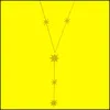 Pendant Necklaces Fashion Northstar Collier Collares Delicate Hexagram Long Bar Pendent Necklace Charm Chain Jewelry Accesso Dhgarden Dhhlc