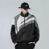 Mens Jackets Spring Jacket Men Patchwork Japanese Stand Collar Windbreaker Coat College Casual Loose Couple Hip Hop Autumn 221128