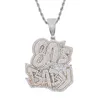 Chains Arrived Full 5A Cubic Zircon Paved Two Tone Plated Initial 80 Baby Pendant With Rope Chain Hip Hop Necklace Jewerly For Men