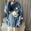 Felpe con cappuccio da donna Felpe Harajuku Felpa oversize da donna Abbigliamento Kawaii Streetwear Stile coreano Coppia amanti Orso Donna Sweetshirts 221129