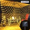 Strings Solar Power Net LED String Lights Waterproof 8Modes 1.1x1.1m 2X3M Curtain Fairy Lamp For Wedding Party Festival Christmas Decor