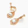 Boucles d'oreilles pendantes corée mignon boule de verre goutte pour les femmes bijoux de mariage accessoires mode magique oreille Clip or couleur boucle d'oreille 2022