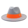 Bérets Été Fedora Large Bord Orange Ruban Rouge Lettre Perceuse Bord Droit Jazz Chapeau Haut-de-Forme Pour Femme Panama Homme Sombreros De Muje