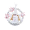 Decorative Flowers Beauty Wreath Pendant Wear-resistant Angel Christmas Scene Layout Cute Xmas Tree Craft
