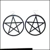 Dangle Chandelier Exaggerated Hyperbole Big Size Earring Hollow Circle Star Pentagram Earrings For Women Acrylic Punk Rock Dhgarden Dh6Xa