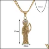 Hanger kettingen klassieke retro dood van angel santa muerte heren ketting 316l roestvrij staal sieraden mannen feestgeschenken drop dhgarden dhzmu