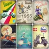 Vespa Motorcycle Retro Pub Bar Metal Painting Shabby Chic Home Decor Plaque Tin Sign Sign Wall Poster vintage Decor Art 20CMX30cm woo