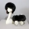 BeanieSkull Caps Faux Fur Hat And Cuffs Set Autumn Winter s For Women Solid Fluffy Warm Beanies Ladies Different Colors 221129