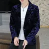 Ternos masculinos Blazers Marca de moda masculina Blazer Style One Button Flowers Design Casual Slim Fit Suit Ano Casaco macho para homens 221128