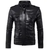 Hommes en cuir Faux Europe et Amérique veste en cuir de moto à capuche Automne Multipoches Noir PU manteau Grande Taille 5XL 221129