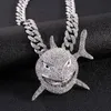 Pendant Necklaces wholesales Europe and the United States new 6ix9ine with a large shark pendant micro diamond exaggerated hip hop men's necklace-5