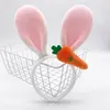 Bandeaux de fête de pâques en forme de lapin, rose et gris, oreilles de vache, d'éléphant, thème Animal, fournitures pour événements Cosplay, cadeaux de printemps pour bébés filles