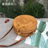 Вечерние сумки Amberler Summer Women Women Beach Rattan Smoudgs Smods Circular Crossbody Bag Случайная круглая солома