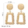 Luxury Shining Crystal Drop Earrings Charm Gold Color Silver Plated Square Rhinestone Dangle Earrings for Women Wedding Party Jewelry