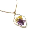 Pendant Necklaces Pressed Natural Flower Rope Necklace Chain Women Briton 1294