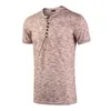 メンズスーツ7643夏のメンズベーシックショートスリーブTシャツヘンリーカラーボタンファッションTシャツ