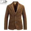 Mäns kostymer Blazers Solid Color Luxury Corduroy Casual Slim Sacka Jacka Business Social Office Dress Coat Streetwear Clothing 221128