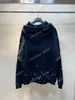 xinxinbuy Men designer Hoodie Sweatshirt destroyed Letter Splash ink women black white brown S-XL