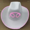 Berets LED Lighted Cowboy Hat Festival Fashion Trend Leisure Cold Light Cap Nylon Wedding Birthday Party Hats Wild Gorra Casquette