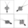 Pendentif Colliers Supernatural Pentagramme Lune Collier Pendentif En Cristal Noir Sorcière Protection Étoile Amet Pour Les Femmes Charme Jewe Dhgarden Dhjql