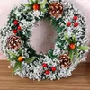 Dekorativa blommor Handbearbetning Julkrans ring hänge hem fönster dörr hängande dekor blomma girland för Xmas festtillbehör