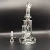 8 pouces environ Hauteur UNIQUE HOCKAHS Fonction en ligne Perc épais en verre épais Bong de 14,4 mm Taille de joint Fumer Bongs