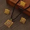 Ethiopian Gold Plated Bridal Jewelry Sets Necklace Earrings Ring Gifts Wedding Jewellery Set Women Trendy