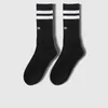 Sports Striped Two Bars Letters Middle Tube Cotton Socks Harajuku Style Men and Women Skateboarding Long Sock Wholesale