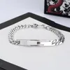 Top designer bracelet mens cuban chain bracelets double letter vintage 925 silver women men braclets bangle 17cm 19cm 21cm hip hop lover jewelry fashion party gift