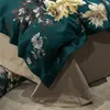 Bettwäsche-Sets Vintage Dark Green Blossom Bettbezug-Set King Queen Double Weiche ägyptische Baumwolle Tröster Reißverschluss Bettlaken Kissenbezüge 221129