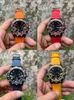 Oranje batterij polshorloges Chronograph DP Dial VK AAAAA BEWEGEN KWALITEIT MENSCHAPPEN OP CASUAL RUBBER BAND WATCH FACTORY 1884 ZWART F1XV