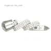 2022 Designer Ceinture Bb Simon riveté fleur bouton strass pour hommes et femmes miroir visage alliage broche bouton rue mode ceinture miss vendeur