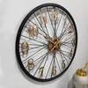Orologi da parete Orologio nostalgico retrò americano Decorazione creativa Stile industriale Vecchia ruota Grande orologio 3D
