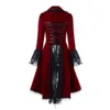 Women's Wool Blends Women Vintage Medieval Steampunk Coat Long-sleeved Bandage Lace Stitching Halloween Gothic Overcoat Tailcoat Tuxedo Outwear#g3 221129