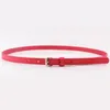 Belts 2022 14 Color Pu Belt Ladies Red Brown Black White Yellow Dress Thin Wholesale