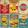 Hamburger fast food metal boyama vintage teneke tabela restoran duvar tabak posterler için mutfak kafe lokanta bar demir dekorasyon 20cmx30cm woo