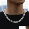 ペンダントネックレス18インチ10mm 925 Sterling sire Setted Out Moissanite Diamond Hip Hop Cuban Link Chain Miami Necklace DHGARD3387629