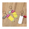 Keychains Lanyards 6 Color Personalized Blank Letter Tassel Keychain Teachers Day Pencil Key Chain Acrylic Keyring Can Handwritten