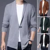 Herrenpullover Männer Pullover Mantel stilvolle Strickwege Feste Farbe lässiger Frühling männlicher Kleidung