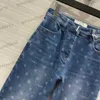 Fashion Womens Jeans Gihy All Over Print Jeans Classic Vintage Wash Denim Fabric Pants Luxury Designer Women Clothing