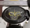 طبعة محدودة Quartz Black Case Chronograph Watch Men Yellow T-Ristwatch Wristwatch Portatil يشاهد حزام شريط الفطائر 1853 Montres de Luxe