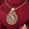 Серьги ожерелья наборы Soramoore Dubai Big Drop Pendant Women Wedding Jewelry Fine Super Cz Design Accessories