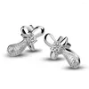 Stud Earrings Christmas Gifts Women 925 Sterling Silver Cross Simple Fashion Prevent Allergies Charm Jewelry Gi